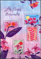 FRANCE - 2024 - SOUVENIR SHEET MNH ** - Tropical Flowers - Unused Stamps