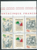 Italia 1985; Esposizione Mondiale Di Filatelia Arte Rinascimentale, Serie Completa: Coppia Del Trittico Unito, Bordo - 1981-90: Mint/hinged