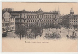 39086411 - Kassel. Koenigsplatz Mit Hauptpost Ungelaufen  Um 1900 Ecken Mit Albumabdruecken, Sonst Gut Erhalten - Kassel