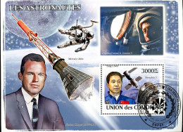 COMORES 2008, Astronauts, Space, Souvenir Sheet, Used - Otros & Sin Clasificación