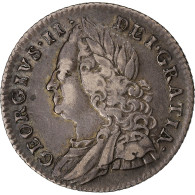 Royaume-Uni, George II, 6 Pence, 1757, Londres, Argent, TTB, KM:582.2 - G. 6 Pence