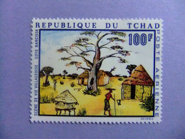 55 REPUBLICA TCHAD - CHAD 1970 / TABLEAU SCÈNE DE VIE VILLAGEOISE (Goto Narcisse) / YVERT PA 65 MNH - Tchad (1960-...)