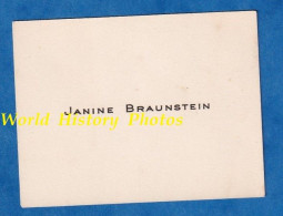 Carte De Visite Ancienne - Madame Janine BRAUNSTEIN - Patrimoine Généalogie Judaïca Culture Juive - Visitenkarten