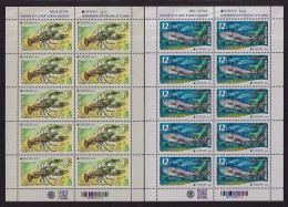 MOLDAVIA /MOLDOVA /MOLDAWIEN - EUROPA-CEPT 2024 -"UNDERWATER FLORA And FAUNA".- TWO SHEETLETS Of 10 STAMPS MINT - 2024
