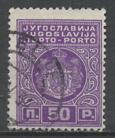 Yougoslavie - Jugoslawien - Yugoslavia Taxe 1931 Y&T N°T78A- Michel N°P(?) (o) - 50p Armoirie - Strafport