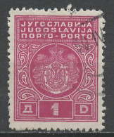 Yougoslavie - Jugoslawien - Yugoslavia Taxe 1931 Y&T N°T79A- Michel N°P(?) (o) - 1d Armoirie - Portomarken