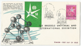 Timor Portugal Commemorative Cover & Cancel 1958 Brussels Universal Exhibition FDC - Timor
