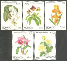 FL-80 Monaco Orchidée Orchid Orkid Iris Lily Rose MNH ** Neuf SC - Orchids