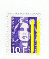 Briat 10fr Violet YT 2626a Avec Deux Bandes Phospho à Droite. Rare, Voir Le Scan. Cote YT : 26 €, Maury N° 2627d : 25 €. - Ongebruikt