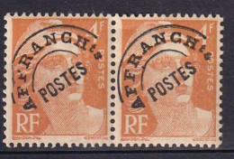 FRANCE - Gandon - 4 F. Orange Avec Cercle Extérieur Brisé Commee Les 2 F En Paire Avec Normal - 1893-1947