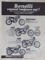 Publicité De Presse ; Motos Gamme Benelli - Advertising