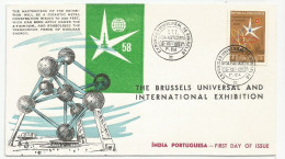 India Portugal Commemorative Cover & Cancel 1958 Brussels Universal Exhibition FDC - Inde Portugaise