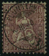 SCHWEIZ SITZENDE HELVETIA VON 1867 Nr 35a Gestempelt X1770E6 - Used Stamps