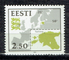 Symboles Nationaux : Carte De L'Europe Et De L'Estonie - Estland