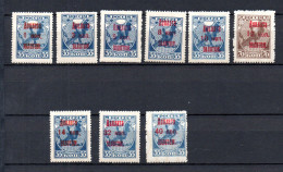 Russland 1924 Satz P 1/9 Portomarken Mit Aufdruck Postfrisch - Strafport