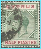 CYPRUS- GREECE- GRECE- HELLAS 1912-15: Halfe Piastre From set  Used - Usados