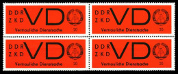 DDR DIENST VD Nr 3y Postfrisch VIERERBLOCK S92AFA2 - Andere & Zonder Classificatie