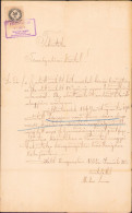 Zombori Rónay Jenő Alairasa, Torontal Varmegye Foispan, 1894 A2509N - Verzamelingen