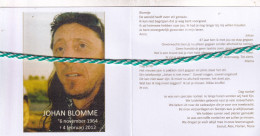 Johan Blomme; 1964, 2012. Foto - Décès