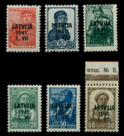 BES. 2WK LETTLAND Nr 1-6 Postfrisch X70A45E - Besetzungen 1938-45