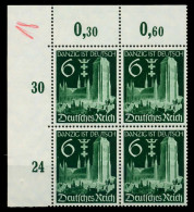 3. REICH 1939 Nr 714 Postfrisch VIERERBLOCK ECKE-OLI X77D6D6 - Neufs