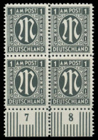 BIZONE AM-POST Nr 16Bz Postfrisch VIERERBLOCK URA X81E38E - Ungebraucht