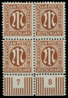 BIZONE AM-POST Nr 22Az Postfrisch VIERERBLOCK URA X81E3C2 - Mint