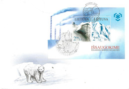 Lithuania Lietuva Litauen 2009 International Campaign To Protect Polar Regions And Glaciers, Icebear, Mi Bloc 38 FDC - Lithuania