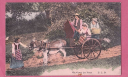 Transportation- Donkey Pull One Cart With People On It- Un Coup De Vent- Small Size, Divided Back, Ed. ELD, New - Altri & Non Classificati