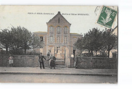 POUILLY SOUS CHARLIEU - Mairie Et Statue Brossard - Très Bon état - Autres & Non Classés