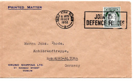 78999 - Irland - 1952 - 2p Landkarte EF A DrucksBf BAILE ATHA CLIATH - ... -> Westdeutschland - Storia Postale