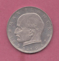 Germany,1966- Mint J - 2 Deutsche Mark- Copper-nickel . Obverse Eagle, The Emblem Of Germany. - 5 Marcos