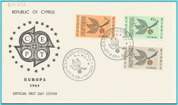 CYPRUS- GREECE- GRECE- HELLAS 1965: EUROPA FDC ( ΚΥΠΡΟΣ CYPRUS KIBRIS 27- 9-65) - Unused Stamps