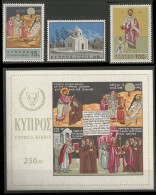CYPRUS- GREECE-GRECE- HELLAS 1966: Compl Set + Mimiture Sheet Apostle Barnabas MNH** VL 87-9 +B4 (2SCANS) - Unused Stamps