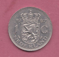 Netherland, 1967- Royal Dutch Mint- 1 Gulden - Nickel  . Obverse Queen Juliana Of The Netherlands. - 1948-1980: Juliana