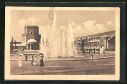 AK Leipzig, Internationale Baufachausstellung Mit Sonderausstellungen 1913, Leuchtspringbrunnen  - Ausstellungen