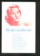 AK Schauspielerin Patti Page In Why Don`t You Believe Me?  - Actors