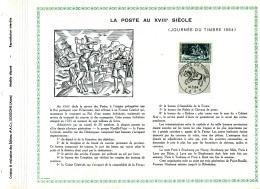 Rarissime Feuillet PAC (précurseur De CEF) De 1964,  La Poste Au XVIIIè Siècle (Journée Du Timbre 1964). - 1960-1969