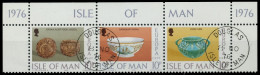ISLE OF MAN Nr 85 Und 86 87 Zentrisch Gestempelt 3ER STR ORA X04B032 - Isle Of Man