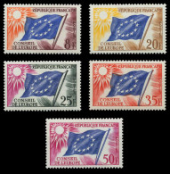 FRANKREICH DIENSTMARKEN EUROPARAT Nr 2-6 Postfrisch SADF992 - Mint/Hinged