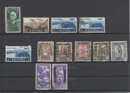 Colonie Italiane, Italy - Colonies, Lot Of 12 Used Stamps, Eritrea, Etiopia, Libia, Africa Orientale - Autres & Non Classés