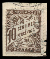 MONACO PORTOMARKEN Nr 7 Gestempelt Briefstück X3BA47A - Portomarken
