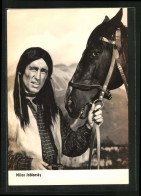 AK Schauspieler Milan Jablonsky Als Indianer Verkleidet Mit Pferd  - Actors