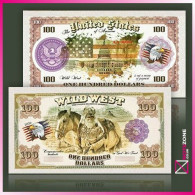 $100 USA Native Americans Wild West PLASTIC Notes With Spot UV Private Fantasy - Sets & Sammlungen