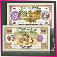 $100 USA Native Americans Wild West Indians PLASTIC Notes With Spot UV Private Fantasy - Collections