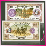 $100 USA Native Americans Wild West The Civil War PLASTIC Notes With Spot UV Private Fantasy - Collezioni