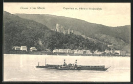 AK Capellen B. Koblenz, Ortspartie über Den Rhein Mit Schloss Stolzenfels, Rheindampfer  - Koblenz