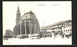 AK Heidelberg, Marktplatz Mit Café Wachter, Geschäften & Brunnen  - Heidelberg