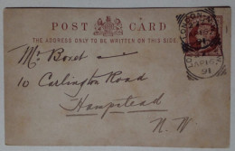 Grande-Bretagne - Carte Postale Circulée (1891) - Usati