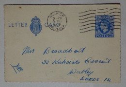Grande-Bretagne - Carte-lettre Circulée (1950) - Usati
